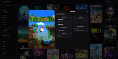 The game page of the video game Terraria, containing inputted information for the group Calamity Mod.