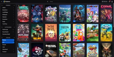 The main screen of Playfrens, showing many games.